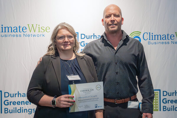 Representatives of Clarington receiving award at Durham Greener Homes Evening of Recognition