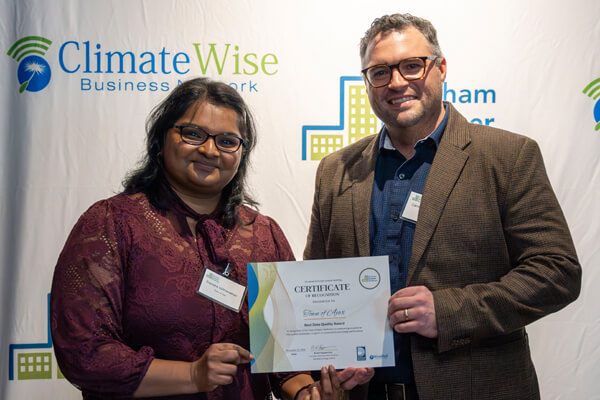 Representatives of Ajax receiving award at Durham Greener Homes Evening of Recognition