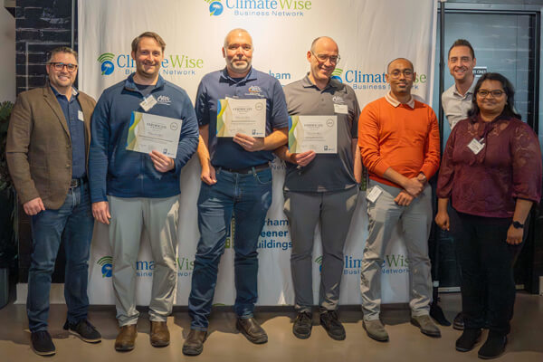 Representatives of Ajax receiving award at Durham Greener Homes Evening of Recognition